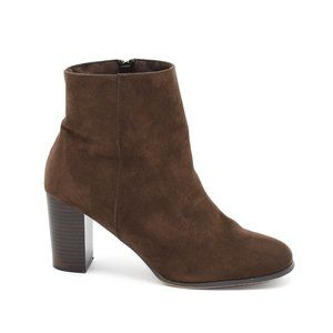 ASOS Brown Microsuede Heeled Booties 11